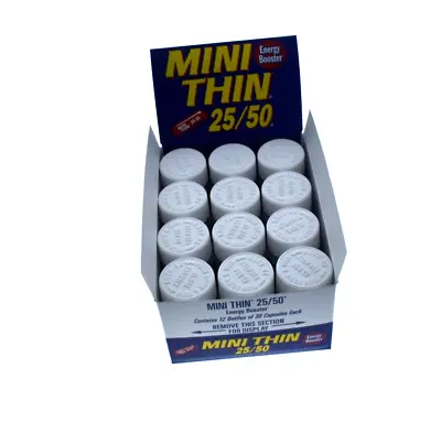 Mini Thin 25/50 Energy Booster-dietary Supplement-12 Bottles Of 30 Capsules Each • $64.99