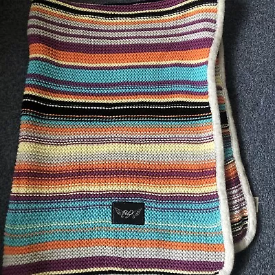 Myleene Klass ‘Baby K’ Striped Knitted Baby Blanket Cot/Moses Basket/pram RARE • £15