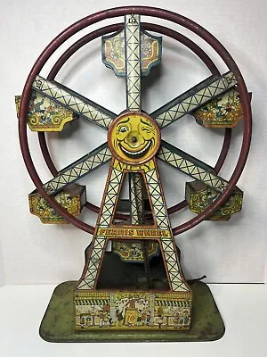 Vintage 1930's J. Chein Co. Tin Litho NIFTY Ferris Wheel (Clown Face) - RARE! • $158.95