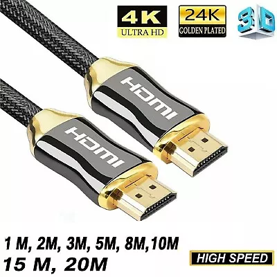 1M//2M/3M/5M/8M/10M/15M/20M Premium HDMI Cable V2.0 Ethernet HEC 4K HD HDTV 3D • $24.99