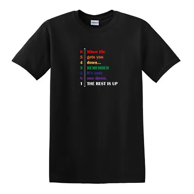 When Life Gets You Down - Rainbow - Motorcycle Biker Gear Shift - Black T-Shirt • $18.99