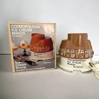 Vtg Cosmopolitan Ice Cream Maker By Salton Original Box Model IC-3 Works Retro • $25