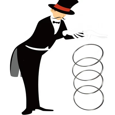 £5.29 • Buy 1 Set King Magic 4 Linking Rings Magic Trick Magician Fun Close Up Tool Illusion