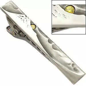 55 Mm Men's Tie Clasps Bar Clip Necktie Clamp Mt Fuji Sunrise Zircon Silver 925 • $149