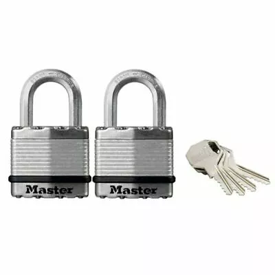 Pack Of 2 - Master Lock Excell 45mm Laminated Key Padlocks Keyed Alike - M1EURT • £15