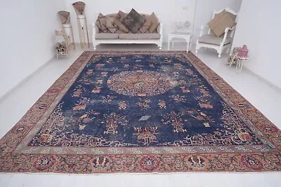 Turkish Vintage Rug 10x13 Oversize Rug Large Oushak Rug Handmade Natural Rug 790 • $2699