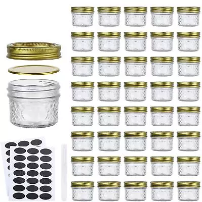 4 Oz Glass Jars With Lids And BandsSmall Canning Jars For CaviarHerbJelly... • $39.60