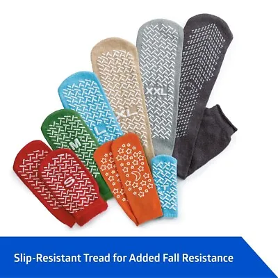 Lot Of 3 Pairs Of Non Skid Anti Slip Hospital Patient SocksMedline Double Tread • $9.99