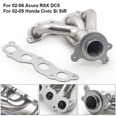 $118.54 • Buy Racing Stainless Exhaust Manifold Header For 2002-2006 CIVIC Si EP3/RSX DC5 2.0