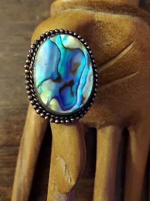 Abalone Shell 925 Sterling Silver Ring • $24