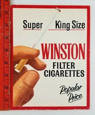 Vintage 1967 Super King Size Winston Cigarettes Cardboard Store Display Sign • $24.95