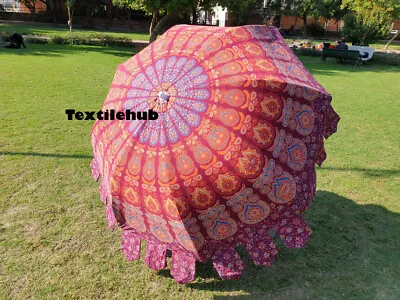 $161.02 • Buy Multi Peacock Style Patio Garden Umbrellas Cotton Umbrella Sun Shade Parasols AU