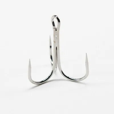 100Pcs Sharp Treble Hooks Strong Sharp Round Bend Fishing Hooks Size 5/0#-16# • $32.77