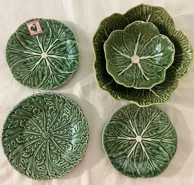 BORDELLO PINHEIRO Majorca MIXED LOT...  Green Cabbage Bowls Etc. From PORTUGAL • $55