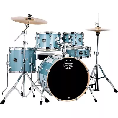 Mapex Venus 5-Piece Fusion Drum Set With Hardware And Cymbals Aqua Blue Sparkle • $659