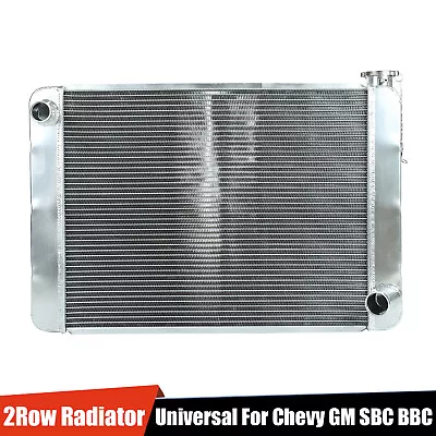 High Performance Aluminum 2 Row Radiator 28 X19  Universal For Chevy GM SBC BBC • $145.88