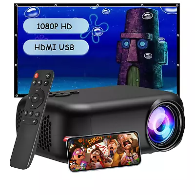 HD Portable Projector 1080P Pocket Beamer HDMI Home Theater Cinema Movie HDMI UK • £39.99