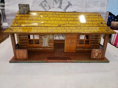 Vintage MARX  BAR-M-RANCH - Western Ranch Set Tin Toy Litho Cabin • $35