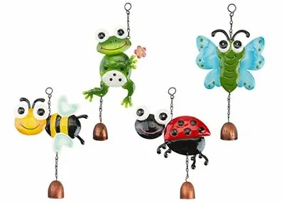 Hanging Metal Animal Garden Windchime With Bell Outdoor Choice Of 4 Animals Home • £4.49