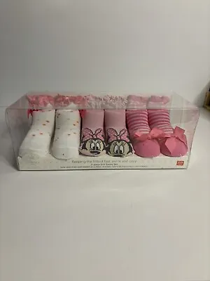 Disney Store Minnie Mouse Pink Polka Dot Bows Frilly Ankle Socks Kids Girls NIB • $19.99