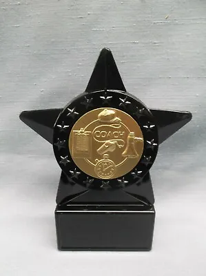 $3.49 • Buy Coaches Trophy Gold Metal Insert Award Black Star