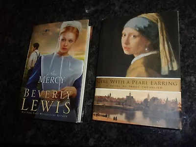 GIRL WITH THE PEARL EARRING - Chevalier  & THE MERCY - Lewis - HB Book Lot • $4.99