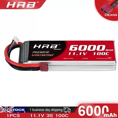 HRB 11.1V 3S 6000mAh LiPo Battery Deans For RC Car Truck Helicopter Airplane • $65.99