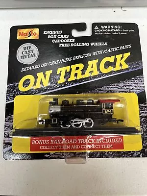 MAISTO On Track Die Cast Black 98 Steam Locomotive Blister Pack • $8