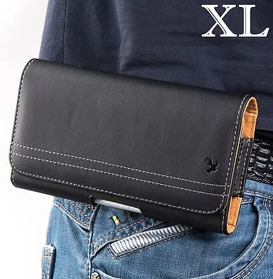 For Samsung Galaxy Note 8 -Black Leather Belt Clip Horizontal Pouch Holster Case • $9.79