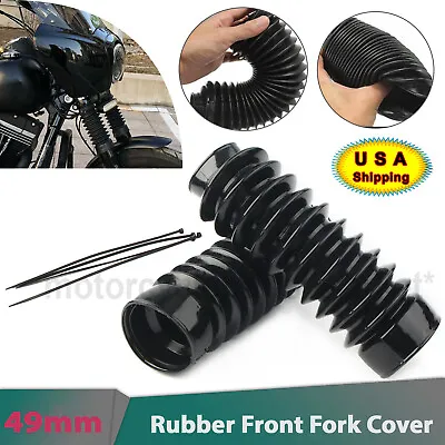 Motorcycle 49mm Fork Cover Gaiters Shock Absorber For Harley Dyna FXDF FXDWG • $21.98