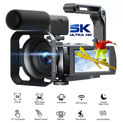 5K Video Camera For Youtube Camcorder 56MP 30FPS Vlogging 16X Digital Camera • $183.89