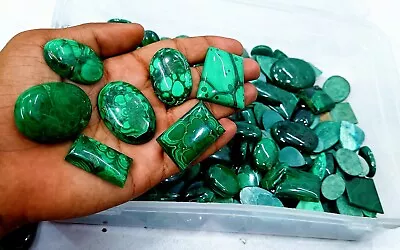 Natural Malachite Gemstones Wholesale Lot Mix Shape Green Malachite Cabochon Lot • $5