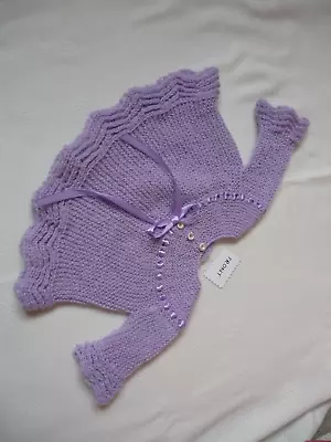 £9 • Buy Hand Knitted Angel Top Dress For Baby Girl - LILAC - Clothes