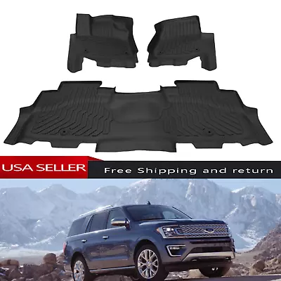 For 2018-2024 Ford Expedition Lincoln Navigator Floor Mats 3D TPE All Weather OE • $89