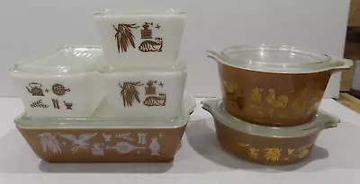 1960's Pyrex Early American Pattern Refrigerator Set Complete + 2 Covered Dishes • $69.99