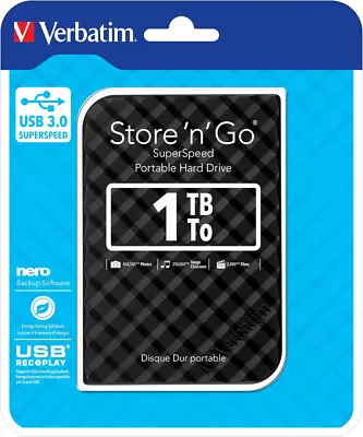 Verbatim 53194 1TB Portable USB 3.0 Hard Drive • £40