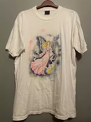 Vintage 90s Angel T Shirt Size 4XL White Angels USA Church Thrashed (C84) • $24.99