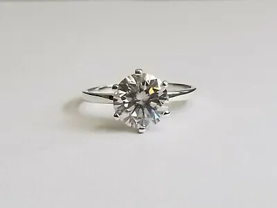2.00 Carat Moissanite Forever Classic 6 Prong Solitaire Ring Charles & Colvard • $299