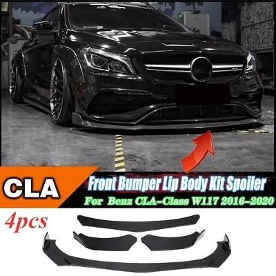 Front Bumper Lip Spoiler For Mercedes W117 CLA200 CLA250 2016-2020 Glossy Black • $62.99