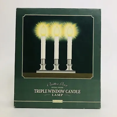Britton Rose Restoration Hardware Satin Nickel Finish Triple Window Candle Lamp • $27.98
