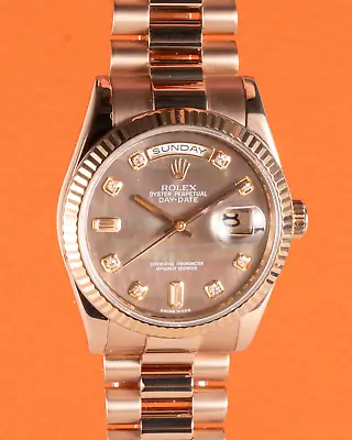 Rolex DayDate 118235F 18k Rose Gold MOP Dial Presidential Bracelet 2010 36mm • $36563.97