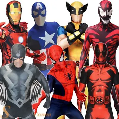 Mens Adult Marvel Morphsuit Super Hero Halloween Fancy Dress Costume Outfit • £39.99