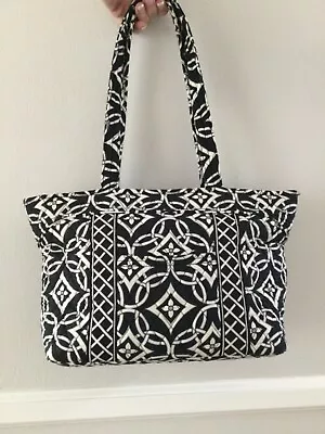 Vera Bradley Concerto Black And White Tote Shoulder Purse Handbag • $28.99