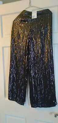 H&M Sequin Palazzo Pants New With Tags Black Size Small • $27.50