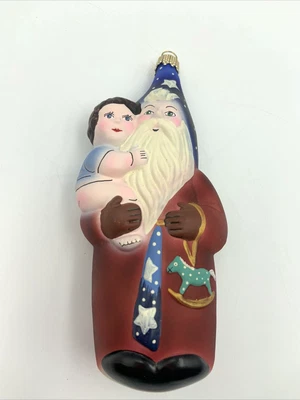 $100 • Buy Vaillancourt Folk Art Ornament Starlight Santa Ltd Ed OR9630 Signed JV