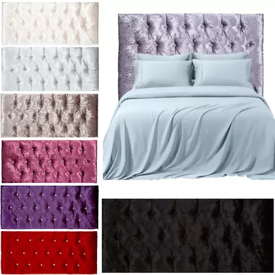 Crush Velvet Headboard In 20  High  Chesterfield Single Double Kingsize • £2.45