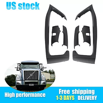 New Pair Black Mirror Arm Cover Set Left & Right Fits 2004-2023 Volvo VNL Truck • $85.94