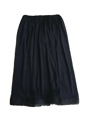 £5.69 • Buy Ladies Black Cotton Rich Underskirt Size 6-16 Petticoat Waist Slip Half Slip 