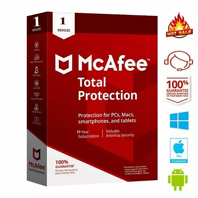 Mc@fee Total Protection 2024 Antivirus 1 Devices 5 Year • $9.99