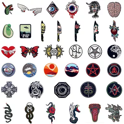 Iron Sew On Patches Lots Embroidered Patches Badges Appliques Transfers Patterns • £3.95